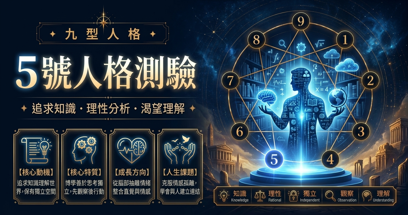 九型人格第五型觀察者自我測驗封面圖