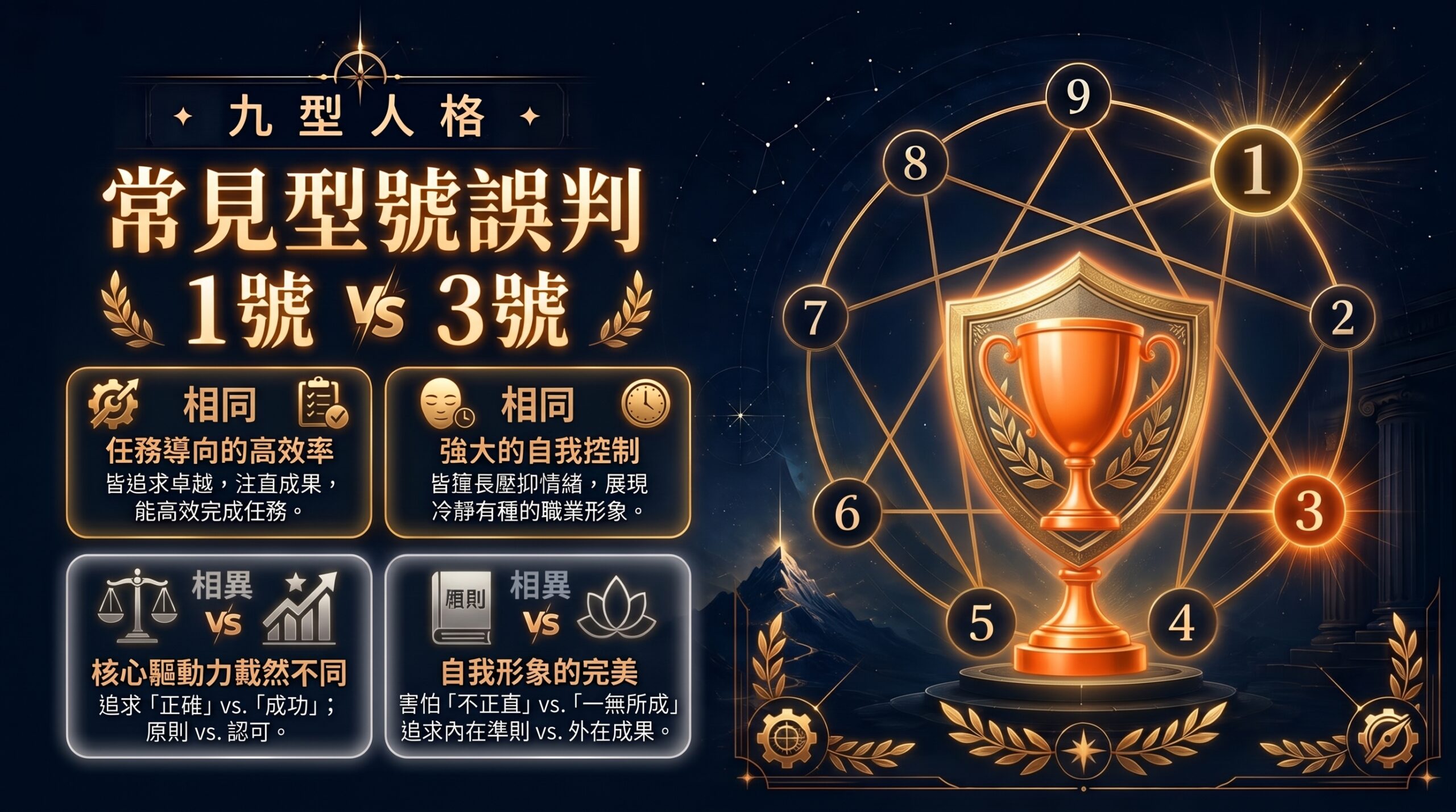 九型人格第一型與第三型常見誤判封面圖