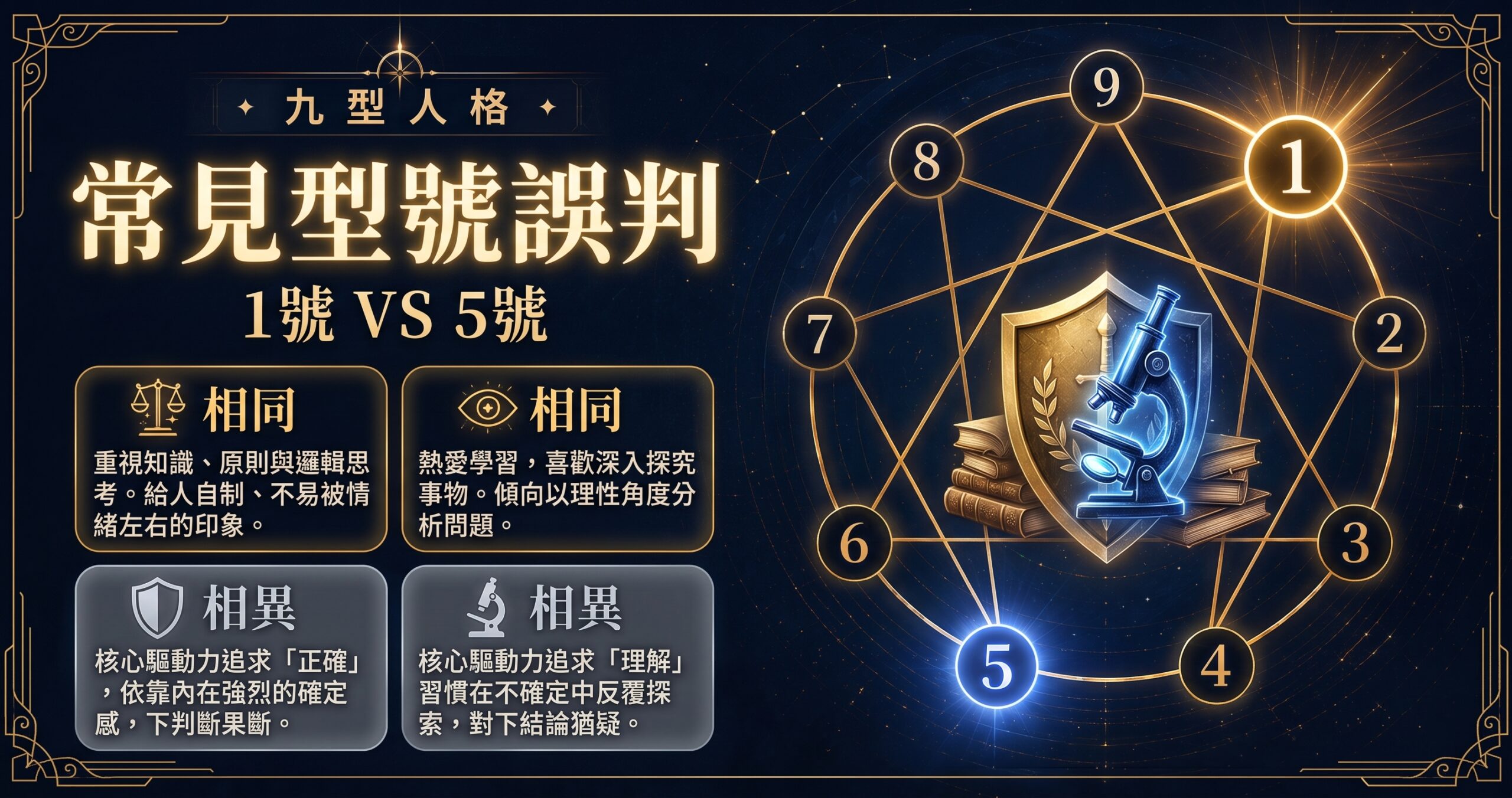 九型人格第一型與第五型常見誤判封面圖