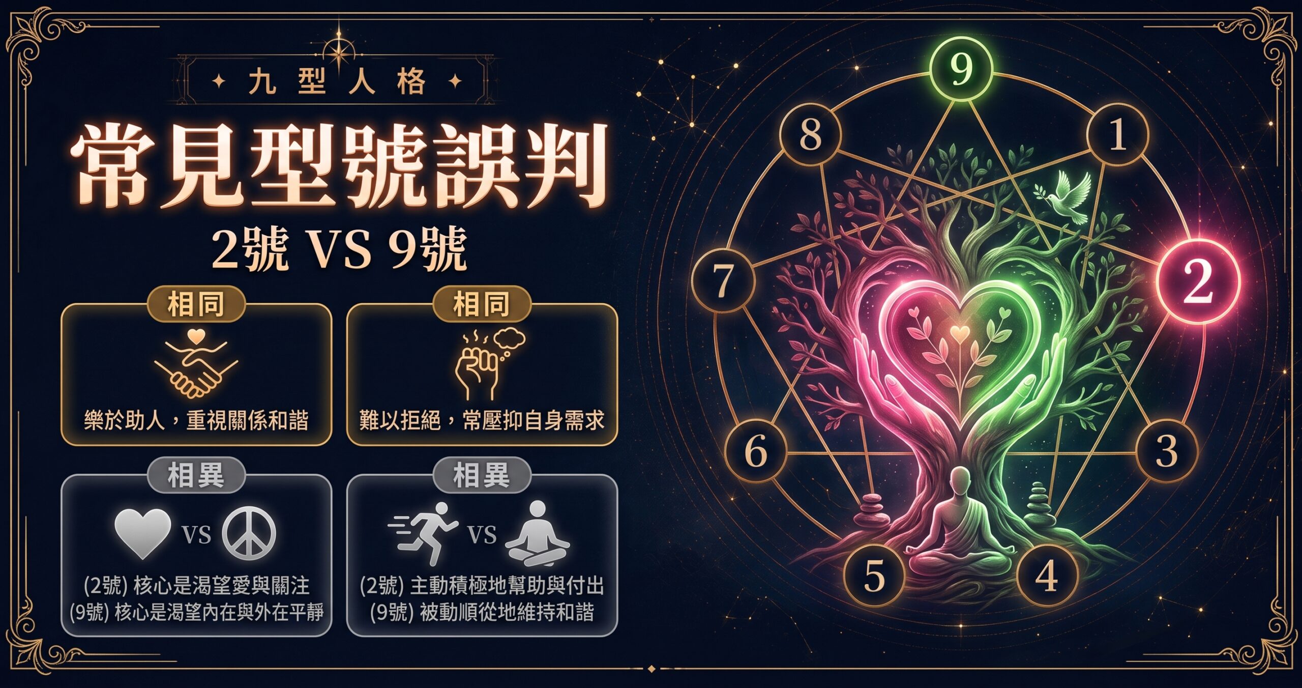 九型人格第二型與第九型常見誤判封面圖