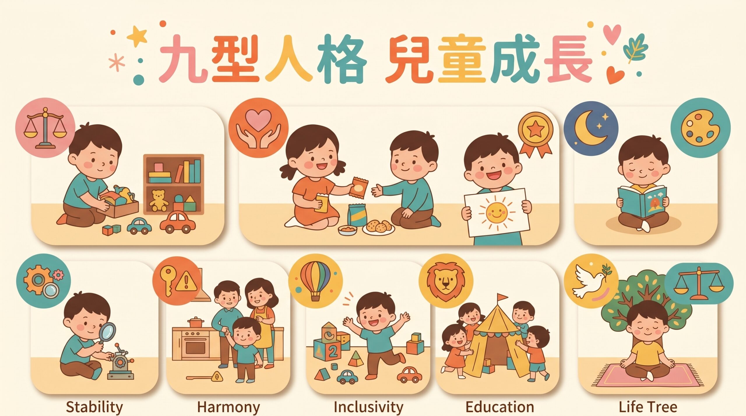 九型人格兒童成長完整指南 - 1至9號小孩教養重點