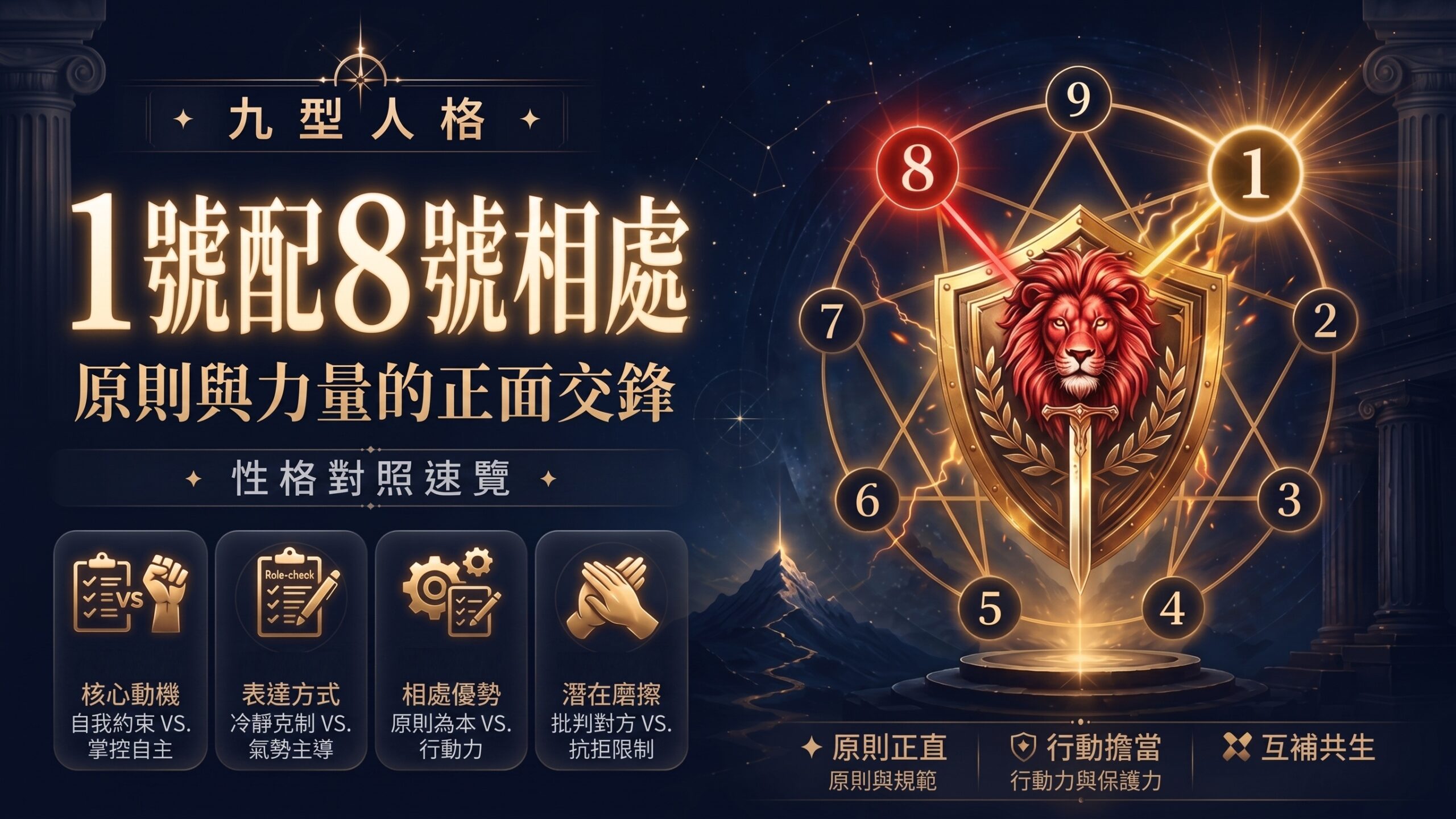 九型人格1號配8號相處插圖