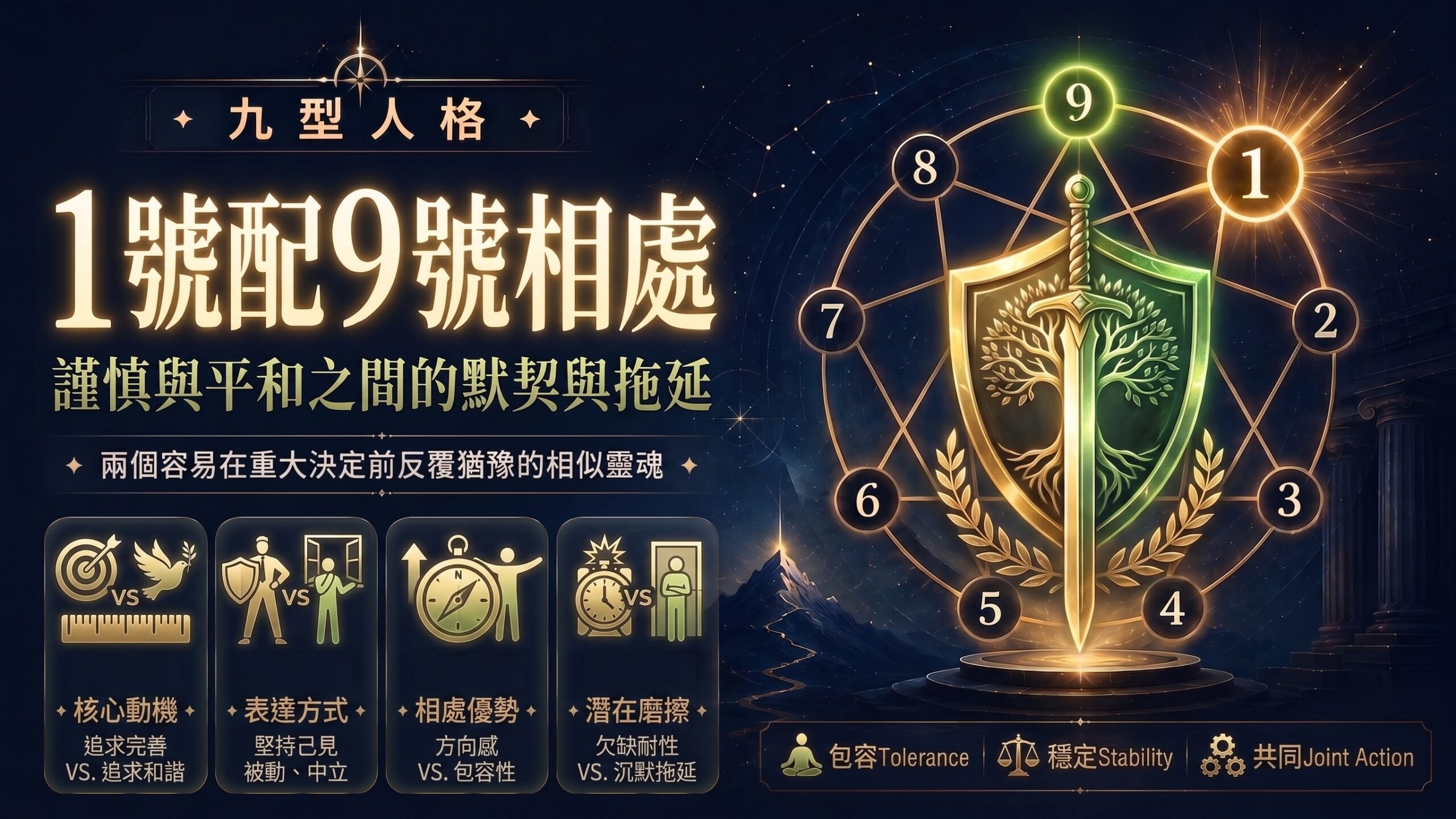 九型人格1號配9號相處插圖