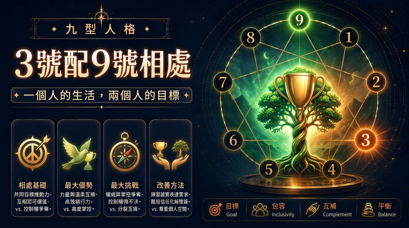 九型人格3號配9號相處插圖