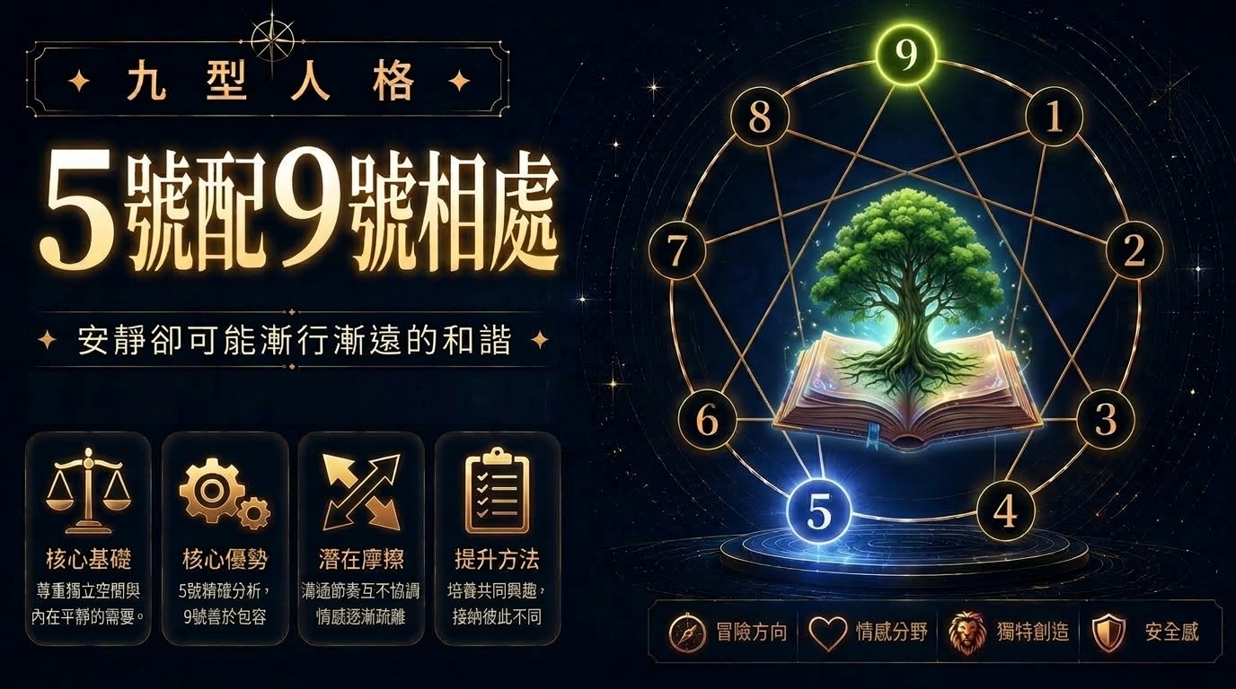 九型人格5號配9號相處插圖