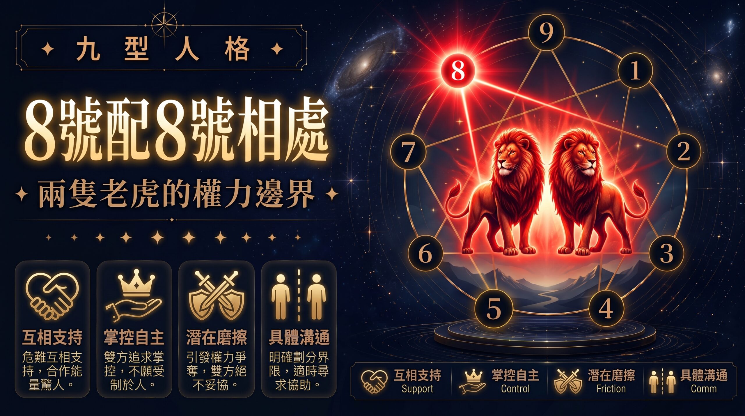 九型人格兩個8號相處插圖