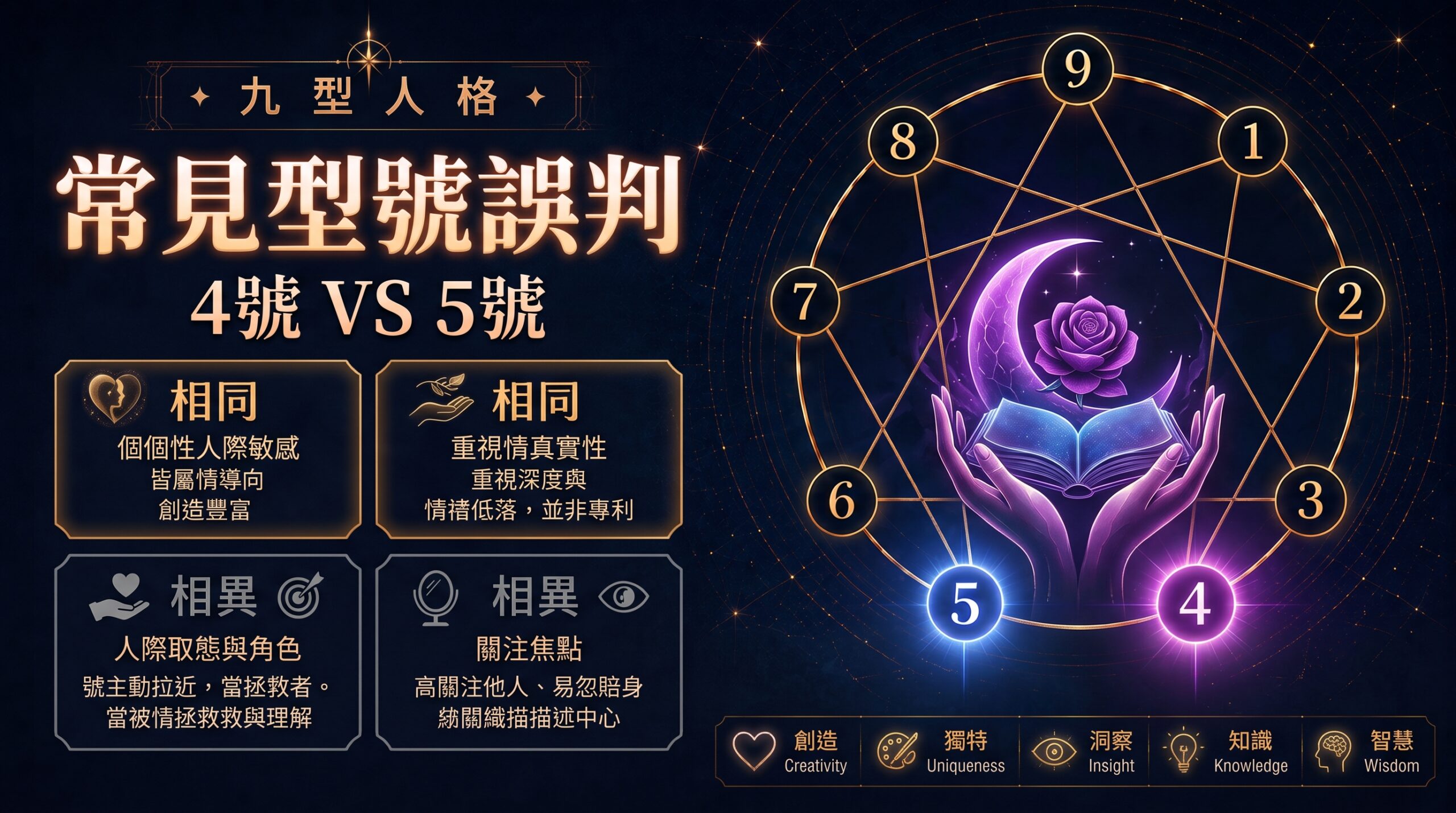 九型人格第四型與第五型常見誤判封面圖