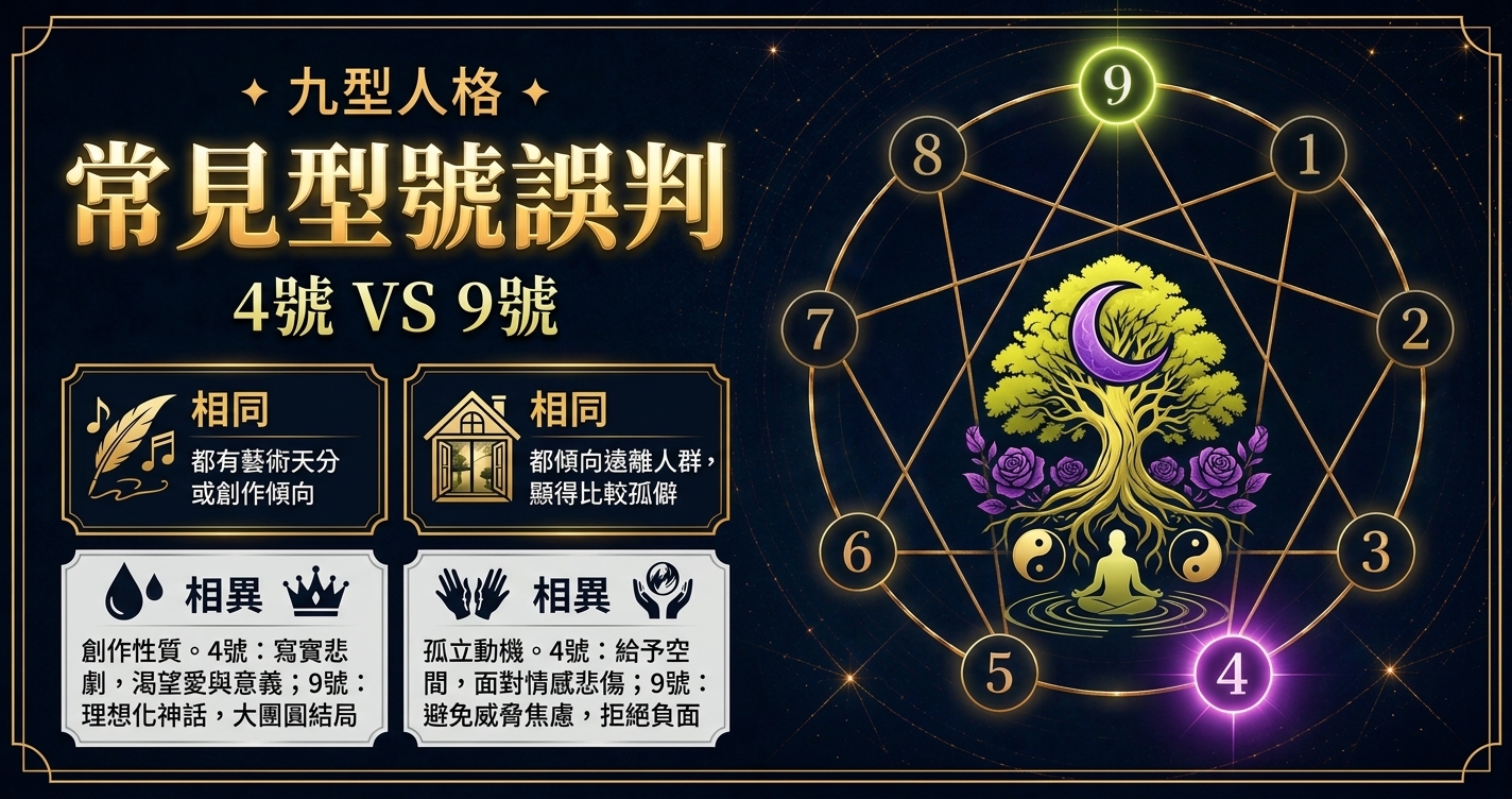 九型人格第四型與第九型常見誤判封面圖