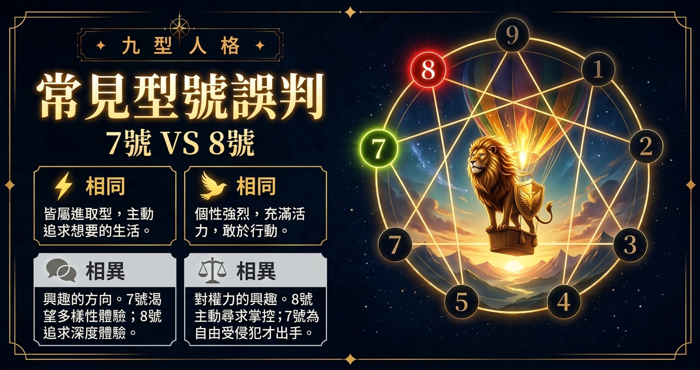 九型人格第七型與第八型常見誤判封面圖