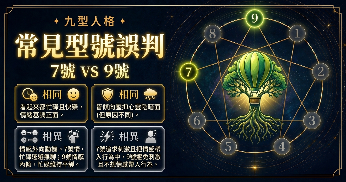 九型人格第七型與第九型常見誤判封面圖